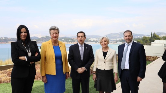 Notis Mitarachi, Ylva Johansson, Monique Pariat, Athens