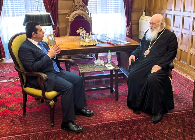 Συνάντηση Νότη Μηταράκη με τον Αρχιεπίσκοπο Αθηνών & Πάσης Ελλάδος κ.κ. Ιερώνυμο